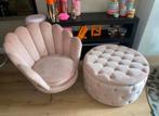 Richmond fateauil en poef perla roze, Huis en Inrichting, Ophalen of Verzenden, Gebruikt, Rond