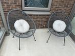 2 tuinstoelen / balkonstoelen incl. kussens, Ophalen, Zo goed als nieuw, Kunststof