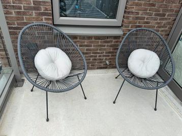 2 tuinstoelen / balkonstoelen incl. kussens beschikbaar voor biedingen