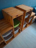 2 Houten Kinderkasten met Opbergbakken, Kinderen en Baby's, Kinderkamer | Commodes en Kasten, Ophalen, Gebruikt, Kast, 50 tot 70 cm