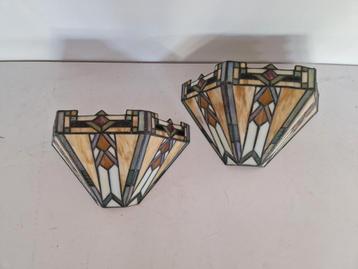 2 tiffany stijl art deco wandlampen vintage beschikbaar voor biedingen