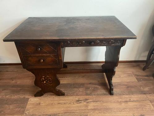 Bureau antiek vintage eikenhout lades, Antiek en Kunst, Antiek | Meubels | Tafels, Verzenden