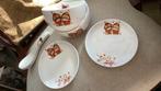 Chinese kom hoog 6 bordje diam. 12.5 cm .. lepel // per set, Huis en Inrichting, Keuken | Servies, Verzenden, Zo goed als nieuw