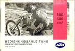 KTM Bedienungsanleitung 1989 4-Takt 500 - 600 cc (4108z), Motoren, Overige merken
