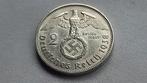 WO2 2 Reichsmark 1938J zilver nazi duitsland, Ophalen of Verzenden, Duitsland, Losse munt, Zilver