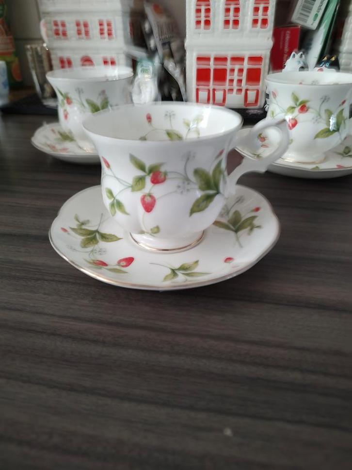 Royal Canterbury Strawberry Field Kop en Schotel, Huis en Inrichting, Keuken | Servies, Zo goed als nieuw, Kop(pen) en/of Schotel(s)