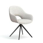 Bella Donna in stof Ascot Pearl Boucle stof laatste stoel, Huis en Inrichting, Stoelen, Ophalen, Wit, Zo goed als nieuw, Eén