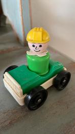 Fisher Price autootje met werkman retro vintage, Kinderen en Baby's, Speelgoed | Fisher-Price, Ophalen of Verzenden, Zo goed als nieuw