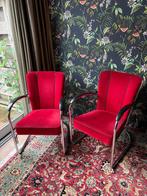 Gispen, fauteuil, 412s, rood, corduroy, Huis en Inrichting, Ophalen, Gebruikt, 75 tot 100 cm, Stof