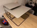 Salontafel set 70x70 53x53 beige blad gegoten aluminium, Ophalen, Rond, 50 tot 100 cm, Zo goed als nieuw