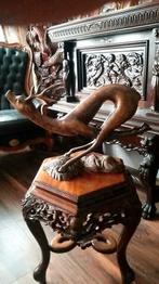 Bronzen beeld rennende hert uit frankrijk, brons art deer, Ophalen of Verzenden, Brons