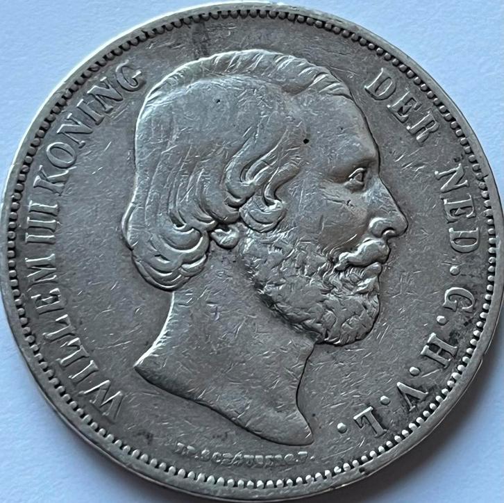 Zilveren rijksdaalder 1869, Postzegels en Munten, Munten | Nederland, Losse munt, 2½ gulden, Koning Willem III, Zilver, Ophalen of Verzenden