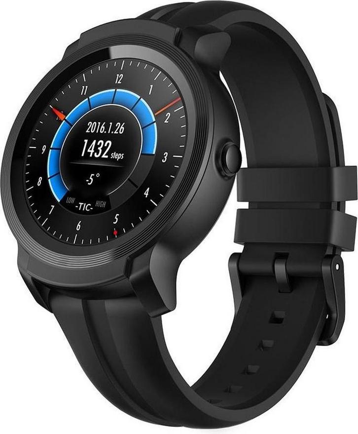 TicWatch E2 smartwatch, Sieraden, Tassen en Uiterlijk, Smartwatches, Zo goed als nieuw, Android, Zwart, Afstand, Waterdicht, Ophalen of Verzenden