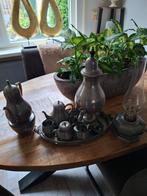 Tinnen theeset met olielamp, Antiek en Kunst, Ophalen of Verzenden
