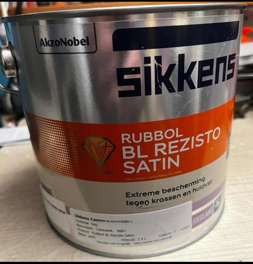 2,5 ltr bl rezisto satin 9001, Doe-het-zelf en Verbouw, Verf, Beits en Lak, Nieuw, Lak, Minder dan 5 liter, Wit, Ophalen of Verzenden