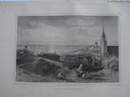 56 A Scheveningen vanaf het Duin gezien Staalgravure 1860, Antiek en Kunst, Kunst | Etsen en Gravures, Ophalen of Verzenden