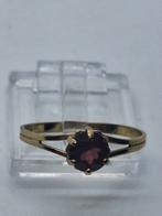 8K Gouden Ring met Wijnrode Steen - Ringmaat 18, Gebruikt, Ophalen of Verzenden, 17 tot 18, Met edelsteen