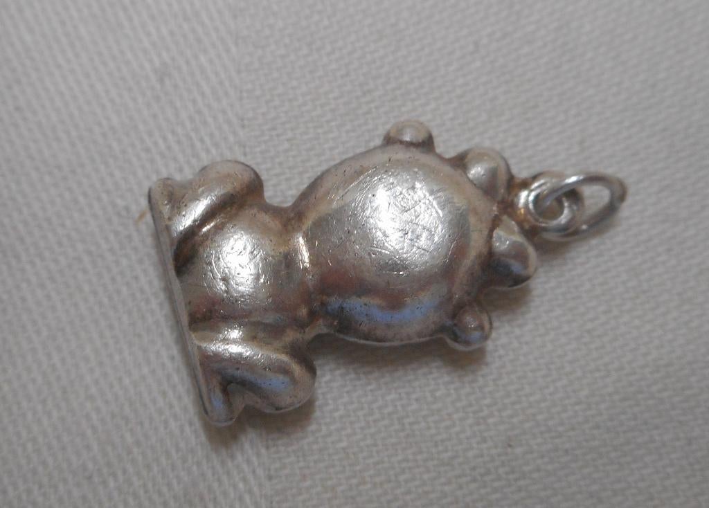 Zilveren vintage bedel kikker nr.491, Overige merken, Verzenden, Zo goed als nieuw, 1 bedel