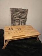 Bamboe Laptoptafel met Ventilatie en Lade, Ophalen, Zo goed als nieuw, In hoogte verstelbaar