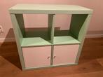 Mintgroene Kallax kast met deurtjes, Ophalen, Kunststof, Gebruikt, 50 tot 100 cm