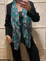 Petrol Teal Bloemen Sjaal, Ophalen of Verzenden, Zo goed als nieuw