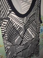 Zwart Witte Top / Mouwloos Hemd XXL 52 54 Viscose, Ophalen of Verzenden, Gedragen, Zwart, Shirt of Top