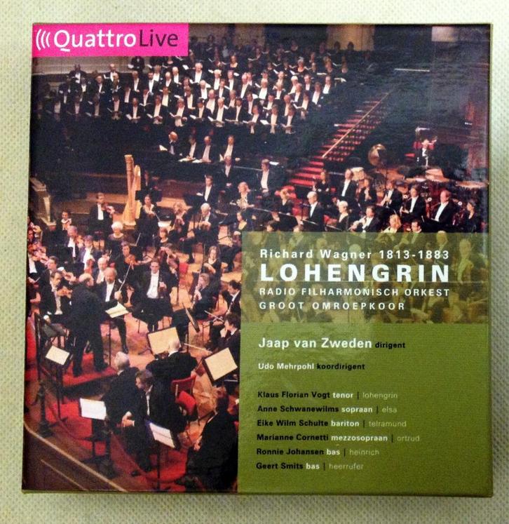 Wagner Lohengrin Quattro Live Richard 5discs (3cds & 2dvds), Cd's en Dvd's, Cd's | Klassiek, Opera of Operette, Boxset, Verzenden