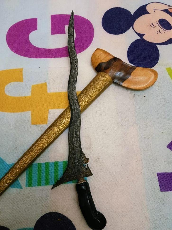 Antieke Keris Naga Tapa 5 Luk Biji Timun Djogjakarta SVA59, Antiek en Kunst, Kunst | Niet-Westerse kunst, Verzenden