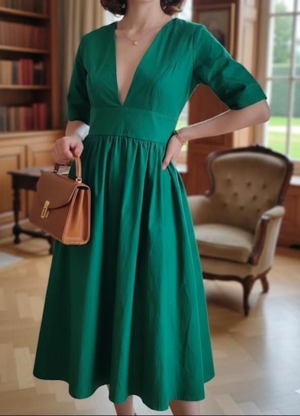 retro jurk van dolly & dotty, Kleding | Dames, Jurken, Nieuw, Maat 38/40 (M), Groen, Onder de knie, Verzenden