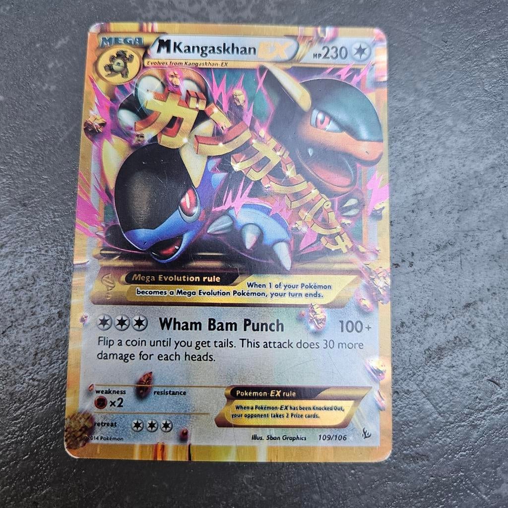 M kangaskhan pokemonkaart, Ophalen of Verzenden, Gebruikt, Losse kaart, Foil