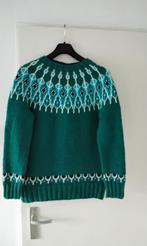 Handgebreide ijslandse wollen trui, maat 38/40, Ophalen of Verzenden, Zo goed als nieuw, Maat 38/40 (M), Groen