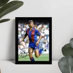 Gary Lineker gedrukte handtekening ingelijst FC Barcelona, Ophalen of Verzenden