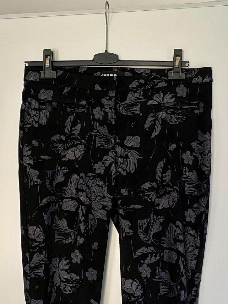 J510 Nieuw: Cambio mt. 42=L Stretch broek zwart/grijs/zilver, Kleding | Dames, Broeken en Pantalons, Nieuw, Maat 42/44 (L), Zwart