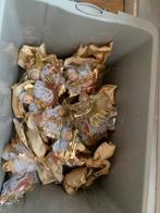 Bakje vol kerstengeltjes en kerststrikjes voor in de boom, Ophalen of Verzenden, Gebruikt