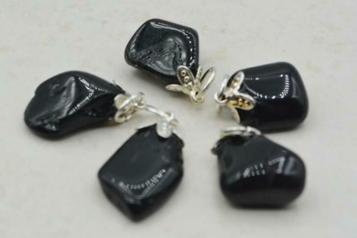 Zwarte Toermalijn hangers, Sieraden, Tassen en Uiterlijk, Edelstenen, Nieuw, Ophalen of Verzenden