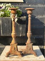 Set oude gietijzeren kandelaars, Ophalen of Verzenden