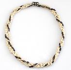 Prachtige Zilver Echte Biwa Zoetwater Parels 5-Rij Ketting, Sieraden, Tassen en Uiterlijk, Antieke sieraden, Verzenden, Zilver