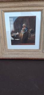 aquarel Moeder en kind door H.M. Krabbé Larense School, Antiek en Kunst, Ophalen of Verzenden