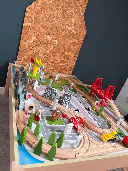 Trein tafel set - Big Jigs railset, Kinderen en Baby's, Speelgoed | Houten speelgoed, Zo goed als nieuw, Overige typen, Ophalen
