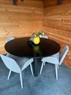 Rhonda eettafel + 4 VTWonen Curve stoelen, Huis en Inrichting, Tafels | Eettafels, Ophalen, Gebruikt, 100 tot 150 cm, Rond