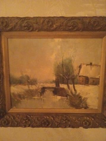 Schilderij J. Kelderman- Winters Landschap beschikbaar voor biedingen