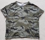 Zara cropped tshirt oversized maat s leger groen army shirt, Verzenden, Zara, Zo goed als nieuw, Korte mouw