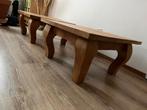 Twee massief teakhouten opium salontafels., Huis en Inrichting, 50 tot 100 cm, Vierkant, Zo goed als nieuw, Minder dan 50 cm