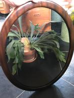 Grote vintage ovale spiegel zware kwaliteit! (teak ?), Huis en Inrichting, Woonaccessoires | Spiegels, Minder dan 50 cm, Ophalen of Verzenden