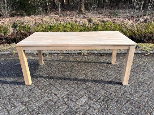 Massief eiken eettafel, blank geschuurd, Huis en Inrichting, Tafels | Kaptafels, Ophalen