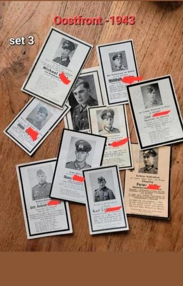 10X duitse bidprentjes 1943 WW2 Oorlog Oostfront setje 3 beschikbaar voor biedingen