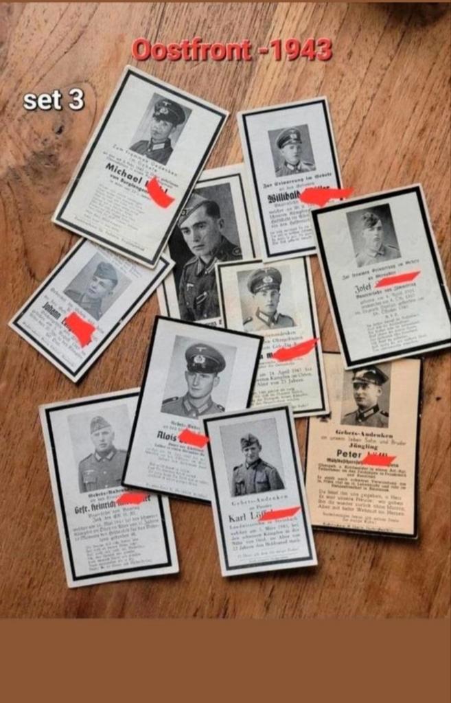 10X duitse bidprentjes 1943 WW2 Oorlog Oostfront setje 3, Verzamelen, Bidprentjes en Rouwkaarten, Ophalen of Verzenden