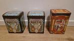 2 koffieblikken van de Gruyter en 1 DE koffieblik, Ophalen of Verzenden, Gebruikt, Koffie, Douwe Egberts