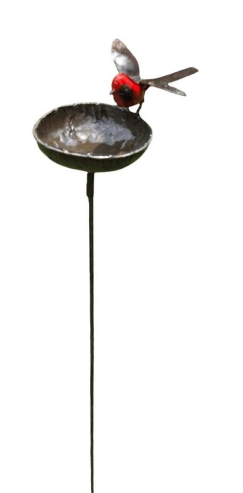 ROODBORST - WATER VOER BAKJE STREETART - HANDMADE FAIRTRADE, Tuin en Terras, Tuinstekers, Nieuw, Ophalen of Verzenden
