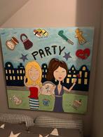 Groot schilderij zelf gemaakt Blond Amsterdam, Ophalen, Schilderij, 75 cm of meer